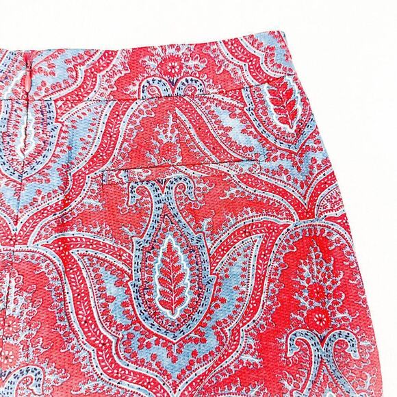 J. Crew No. 2 Pencil Skirt Red Paisley Printed Patterned Straight Size 6 - Picture 3 of 7